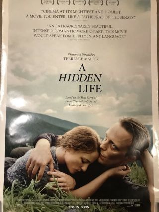 Gently Theatre Quality ‘a Hidden Life’ Collectable Movie Poster (27 X 40)