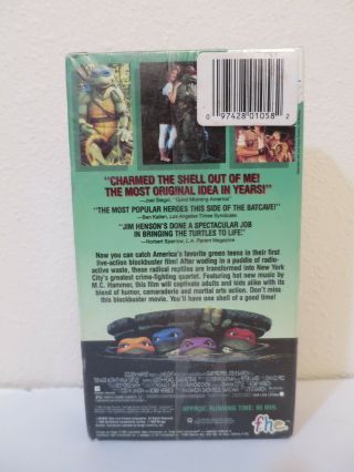 1990 Factory TMNT Teenage Mutant Ninja Turtles VHS Tape THE MOVIE f.  h.  e. 3