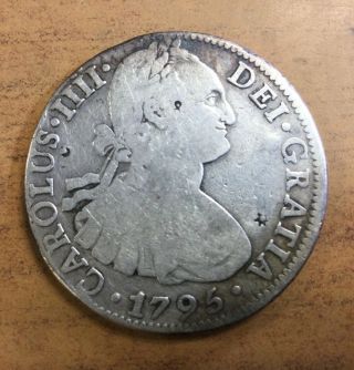 1795 Spanish - Mexico 8 Reales Silver Coin