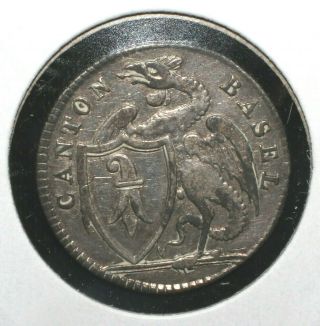 1810 Switzerland Canton Of Basel 5 Batz Silver Coin Km199 - 07526