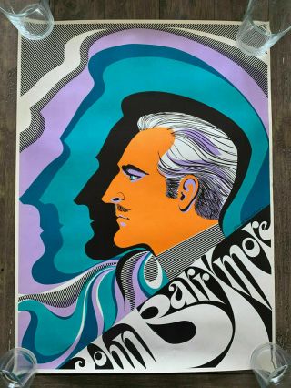 1968 Vintage John Barrymore Elaine Hanelock Pop Art Poster