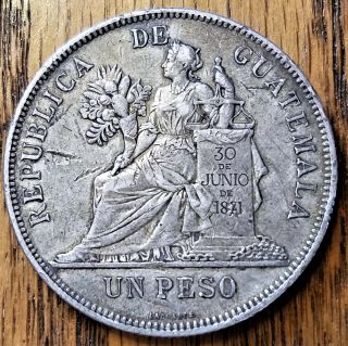 1894 Guatemala Peso - XF silver coin 3