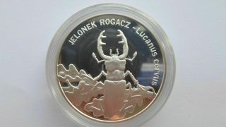 1997 Poland 20 Zl Proof Silver Coin Stag Beetle - Jelonek Rogacz