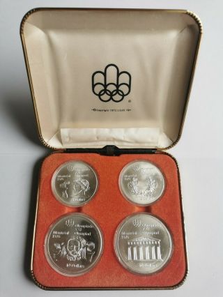 1976 Canada Montreal Olympic Games 4 Coin Sterling Silver Proof Set.