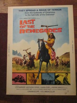 Last Of The Renegades - 30 X 40 Movie Poster - Lex Barker
