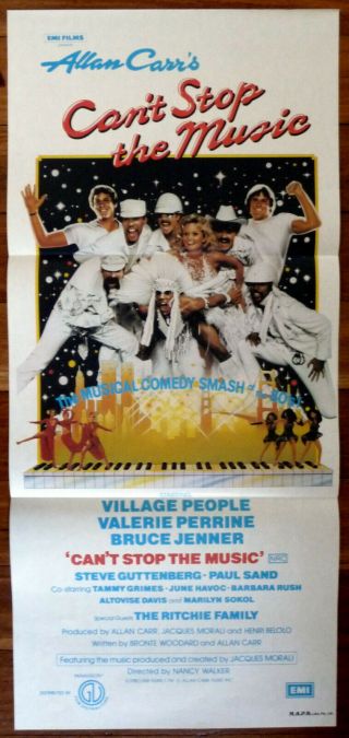 Can’t Stop The Music 1980 Australian Daybill Movie Poster Village Peopl