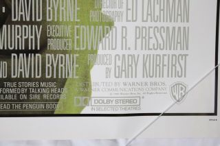 True Stories David Byrne Talking Heads One Sheet Movie Poster 1986 41”x 27 2