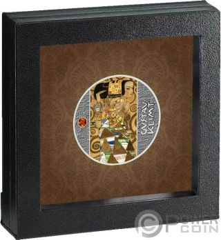 EXPECTATION Amber Gustav Klimt Golden Five Silver Coin 500 Francs Cameroon 2020 3