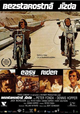 Easy Rider Dennis Hopper Peter Fonda Jack Nicholson Czech Movie Poster