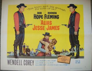 Alias Jesse James Half Sheet Movie Poster 22x28 " Bob Hope Film 1959 Vf