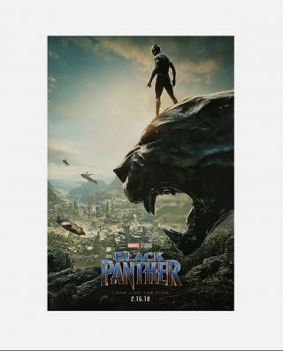 Black Panther Movie Poster 2 Sided Advance 27x40 Chadwick Boseman