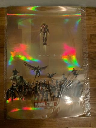 Holographic Marvel Studios Poster The First 10 Years More Than A Hero 27x18