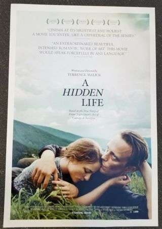A Hidden Life 2019 Advance Double Sided Movie Poster 27x40