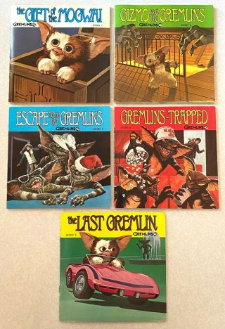 1984 Warner Brothers Gremlins Book & Record Complete Set Of 5