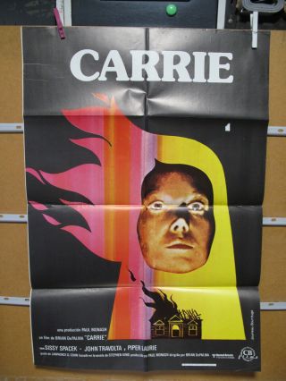 A7291 Carrie Poster Estreno 70x100 Sissy Spacek John Travolta Piper Laurie