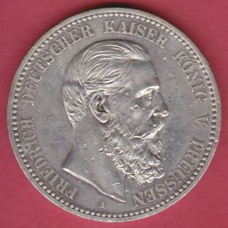 R Germany Prussia 5 Mark Silver 1888 A Xf/xf,  Details N700