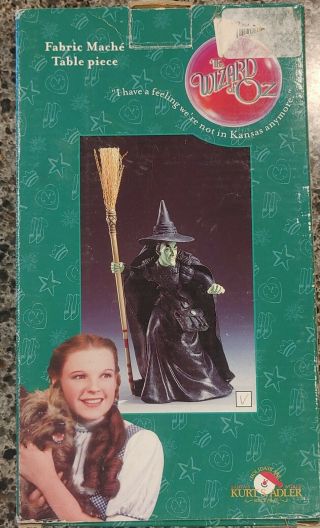 Kurt Adler The Wizard Of Oz Wicked Witch Fabric Mache Table Piece 2001 N Box