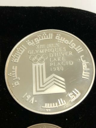 Two 1980 - LEBANON - 10 LIVRES SILVER PROOF COIN,  WINTER OLYMPIC & 2 1980 1 LIVRES 3