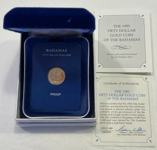 The 1985 Fifty Dollar Gold Coin Of The Bahamas As