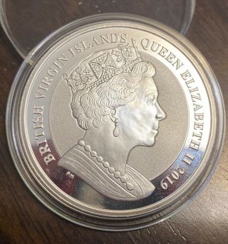2019 BRITISH VIRGIN ISLANDS : UNA AND THE LION : 1 OZ SILVER COIN - IN CAPSULE 2