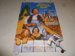 Vintage The Wizard Of Oz Movie Poster Vhs One Side 1996 Mgm Home Video 27 X 40