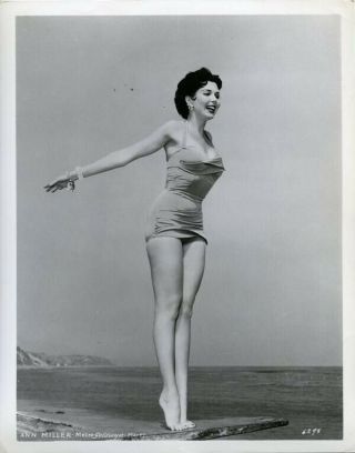 Ann Miller Leggy Barefoot Bathing Beaty Pin Up 1955 Stamped Photograph