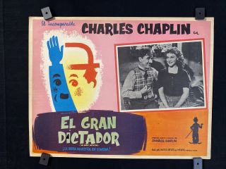 1940 The Great Dictator Charlie Chaplin Mexican Lobby Card 16 " X12 "