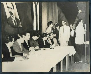 1955 Vintage Young Fidel Castro At Miami Flager Street Theater Act Photo Y63