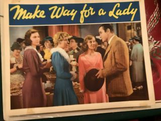 Make Way For A Lady 1936 Rko 11x14 " Lobby Card Herbert Marshall Anne Shirley