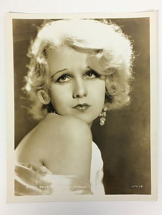 Anita Page Black White Photo 8 X 10 Metro Goldwyn Mayer Pin Up Numbered 1930s