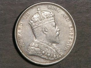 Straits Settlements 1904 1 Dollar Silver Crown Xf