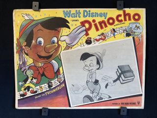 1940 Walt Disney Pinocchio Mexican Lobby Card 16 " X12 "