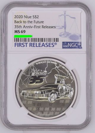 2020 Niue Back To The Future 35th Anniv Ngc Ms69 Silver Coin First Releases®︎