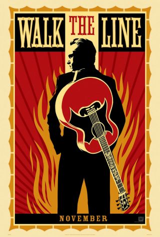 Walk The Line Movie Poster 2 Sided Ds 27x40 Joaquin Phoenix Johnny Cash
