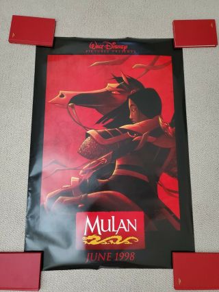 Mulan Movie Poster 27x40 Double Sided Advance Style 1998 Disney Animation