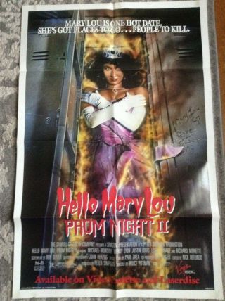 Hello Mary Lou Prom Night Ii Video Store Vhs 2 - Sided Horror Movie Poster 1988