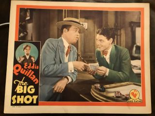 The Big Shot 1931 Rko 11x14 " Crime Lobby Card Eddie Quillan Louis Bertels