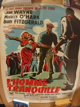 The Quiet Man French Movie Poster John Wayne Maureen O 