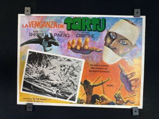 1966 Fred Pinero - Death Curse Of Tartu - Horror - Mexican Lobby Card 16 " X12 "