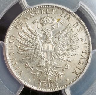 1902,  Kingdom Of Italy,  Victor Emmanuel Iii.  Ni 25 Centesimi Coin.  Pcgs Ms - 63