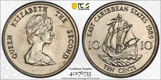 1989 East Caribbean States 10 Cent Pcgs Sp66 - Kings Norton Proof