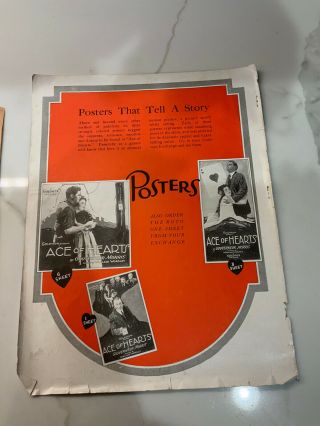 Ace Of Hearts 1921 Lon Chaney Silent Film Goldwyn Publicity Partial Pressbook