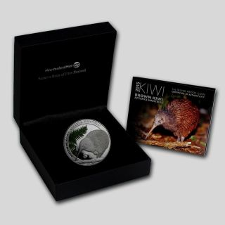Zealand - 2015 - 1 Oz Silver Proof Coin - Brown Kiwi Coin