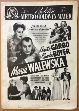 Greta Garbo Charles Boyer As Napoleon Marie Walewska Conquest Pressbook