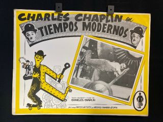 1936 Modern Times Charlie Chaplin Mexican Lobby Card 16 " X12 "
