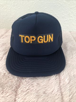 Vintage 1986 Top Gun Paramount Pictures Movie Snap Back Hat Cap Read