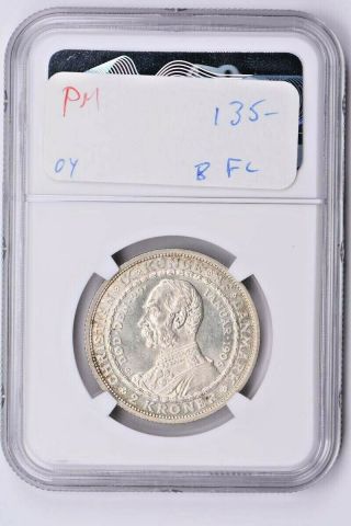 1906 VBP GJ Denmark 2 Kroner NGC MS 64,  Accession Frederick VIII Witter Coin 2