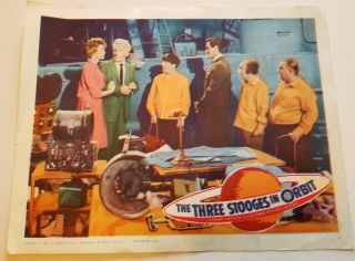 Three Stooges In Orbit 1962 Movie Lobby Card Moe Larry Curly Joe