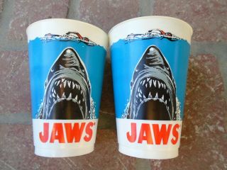 2 Vintage 1975 Jaws The Movie 7 - 11 Slurpee Cups Store Premium 20oz