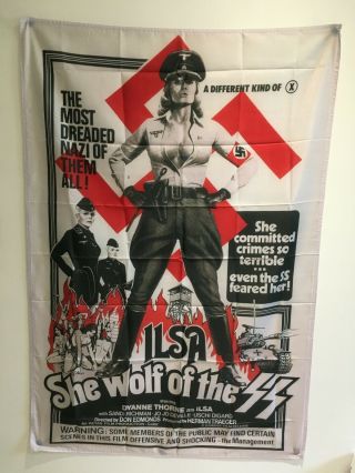 Ilsa She Wolf Of The Ss Classic Movie Poster Flag Banner Naziploitation Nazi
